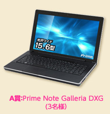 A賞:Prime Note Galleria DXG(3名様)
